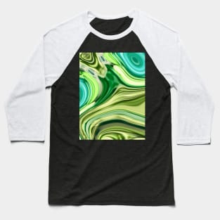 1980s modern trendy abstract teal mint green swirls Baseball T-Shirt